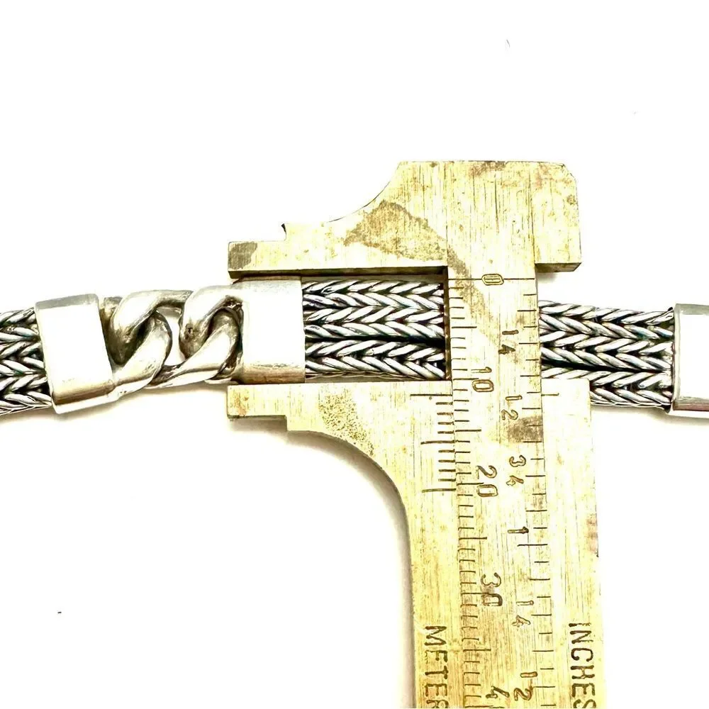 Handmade 10 inch bracelet heavy sterling silver stamped 925